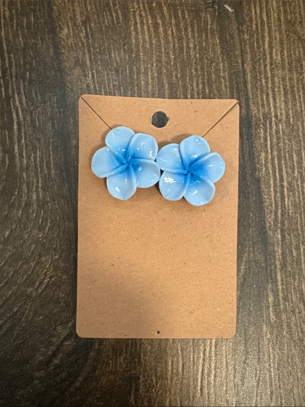 Blue Floral Stud Earrings - Lightweight Women’s Jewelry